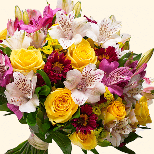 Bouquet di Rose colorate e Alstroemeria Flower delivery in Rome