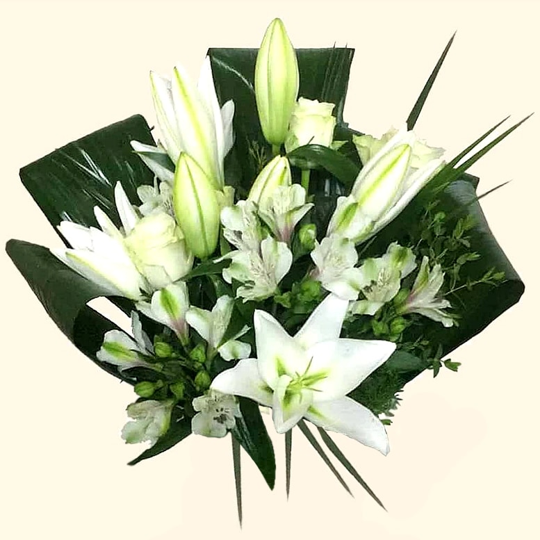 Consegna a domicilio a Roma Bouquet lilium rose astromelia