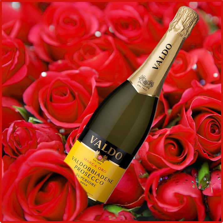 100 Rose rosse + Bottiglia di Valdobbiadene in OMAGGIO!