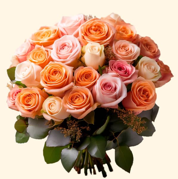 Mazzo di 20 Rose colorate consegniamo a domicilio a Roma